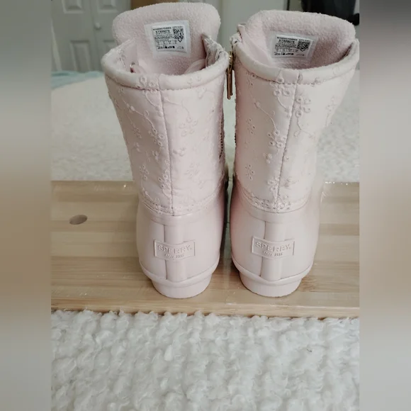 Sperry Top-Sider Womens Sz 10 Saltwater Wool Embossed Rose Dust Boots STS89079 - Picture 4 of 6